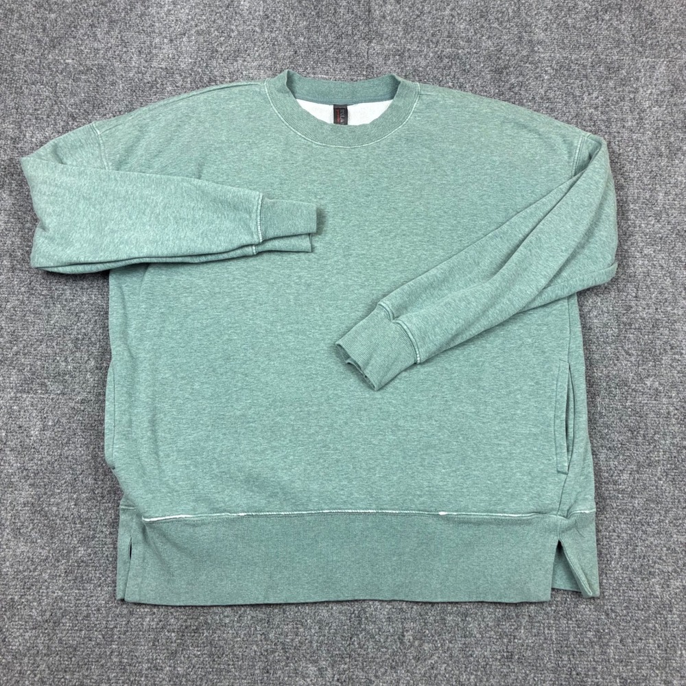 Kirkland Signature Womens Size Large Crewneck Sweatshirt Sage Green Pockets